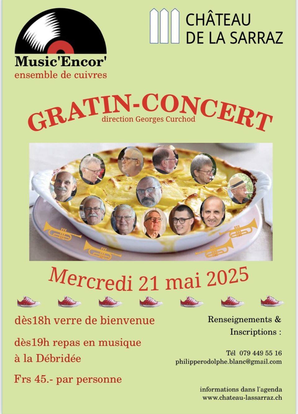 Repas concert de l'ensemble de cuivre Music'Encor' au Château de La Sarraz